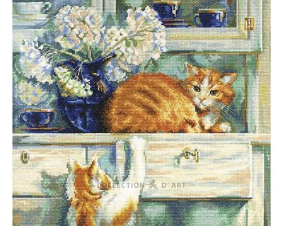 Red troublemakers by RTO Cat Collection Сounted Cross Stitch Kit