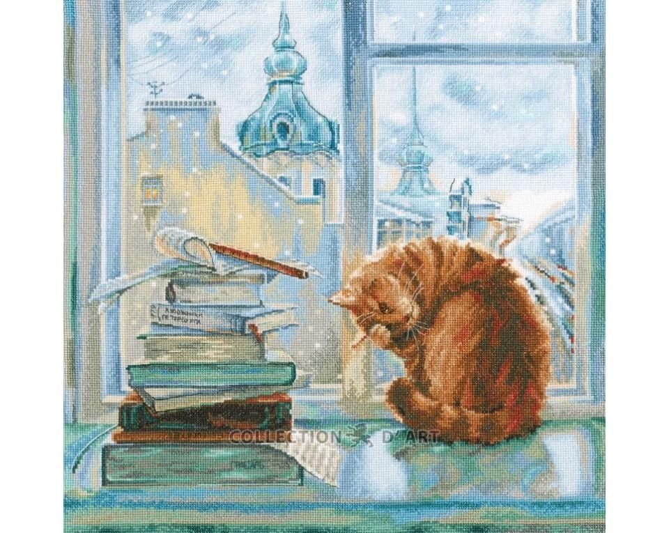 Silver morning by RTO Cat Collection Сounted Cross Stitch Kit