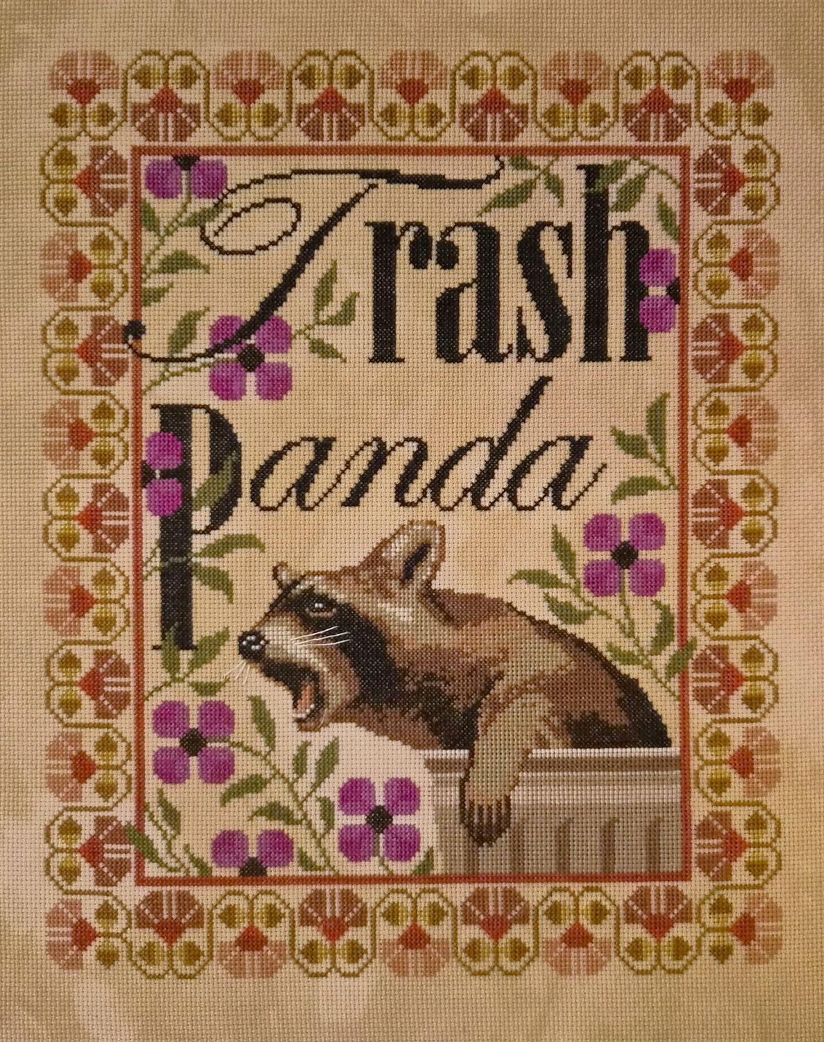 Trash Panda by The Artsy Housewife Exclusive Needlework Marketplace 2026 Counted cross-stitch pattern