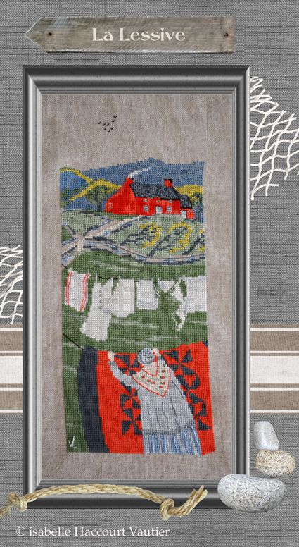 La Lessive (Laundry Detergent) by Isabelle Haccourt Vautier Valeriane Leblond Collection Counted cross-stitch pattern