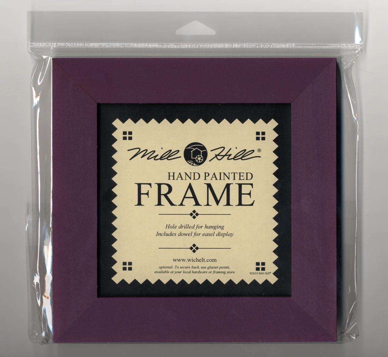 Purple Iris Embroidery Frame by Mill Hill Hand-painted Solid Color Wooden Frame 6" x 6"