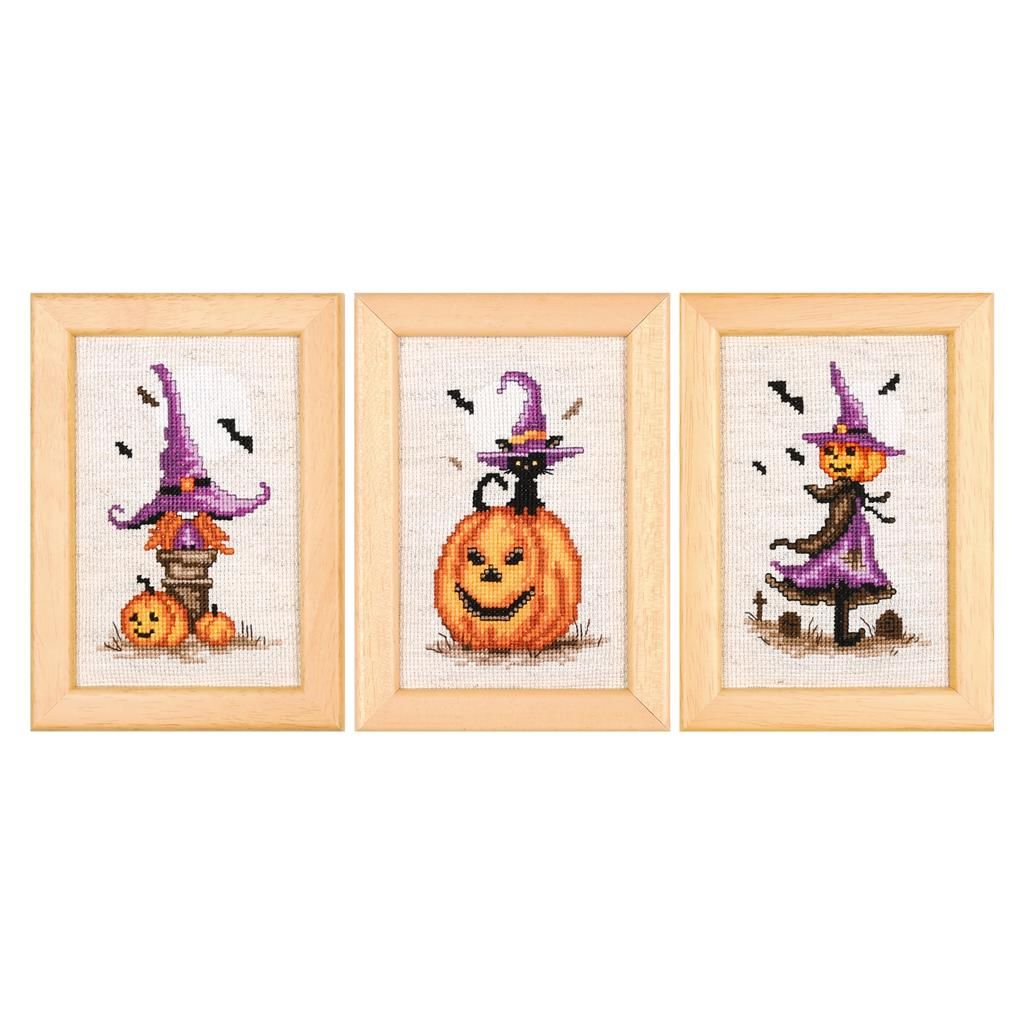 Miniature kit Halloween set of 3 by Vervaco 2026 Counted Cross-Stitch Kit