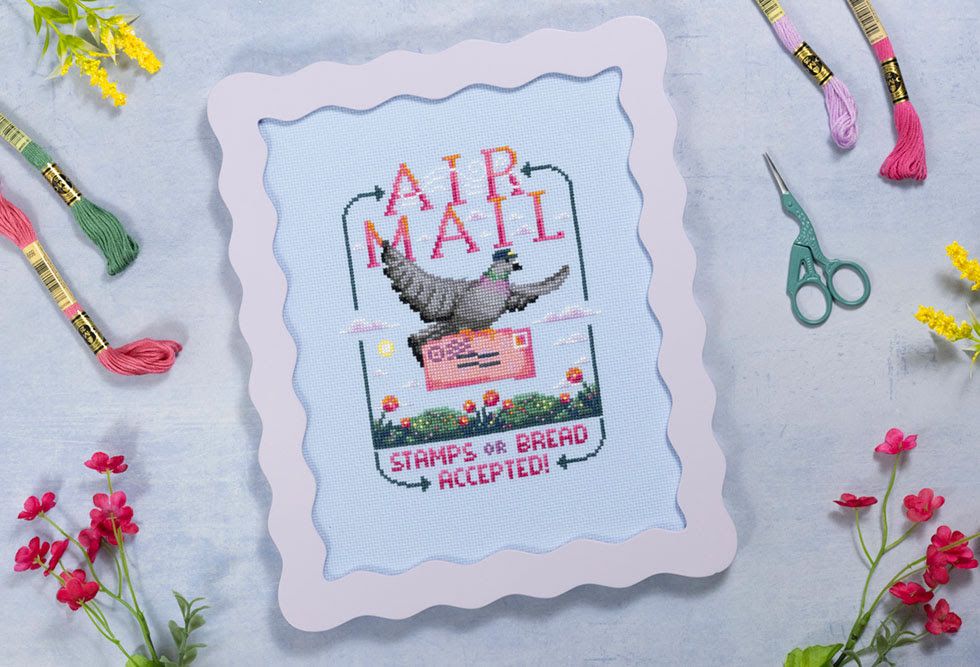 Air Mail by Fine Frog Stitching Exclusive Needlework Marketplace 2026 Printed Counted Cross Stitch pattern