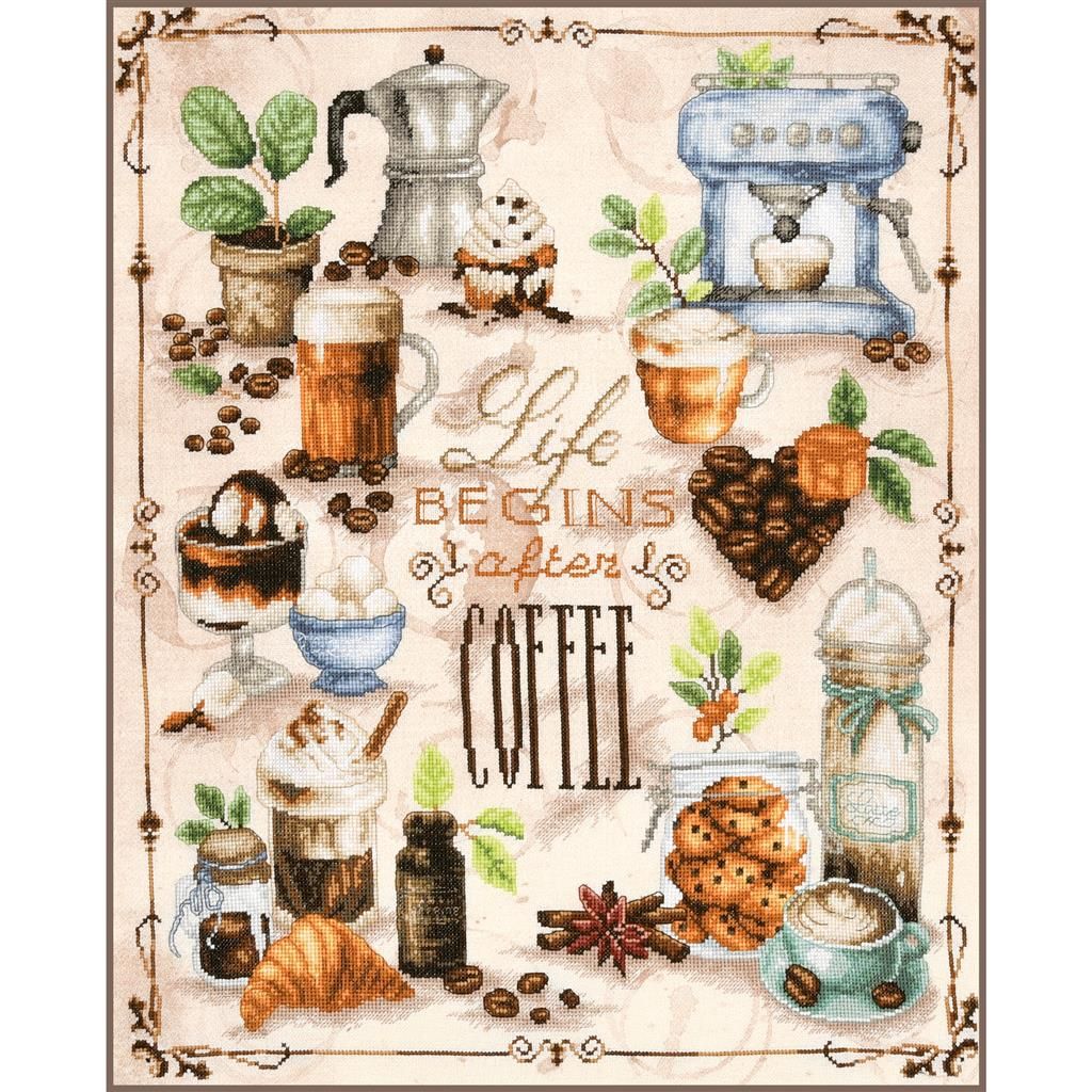 Coffee lover's delight by Lanarte Home and Garden Collection 2026 Counted Cross Stitch kit