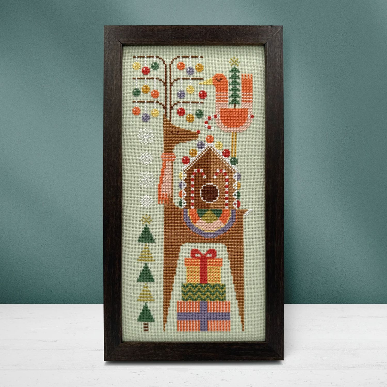 Sugarplum Stag by Boomerang Stitches Exclusive Needlework Marketplace 2026 Printed Counted Cross Stitch pattern