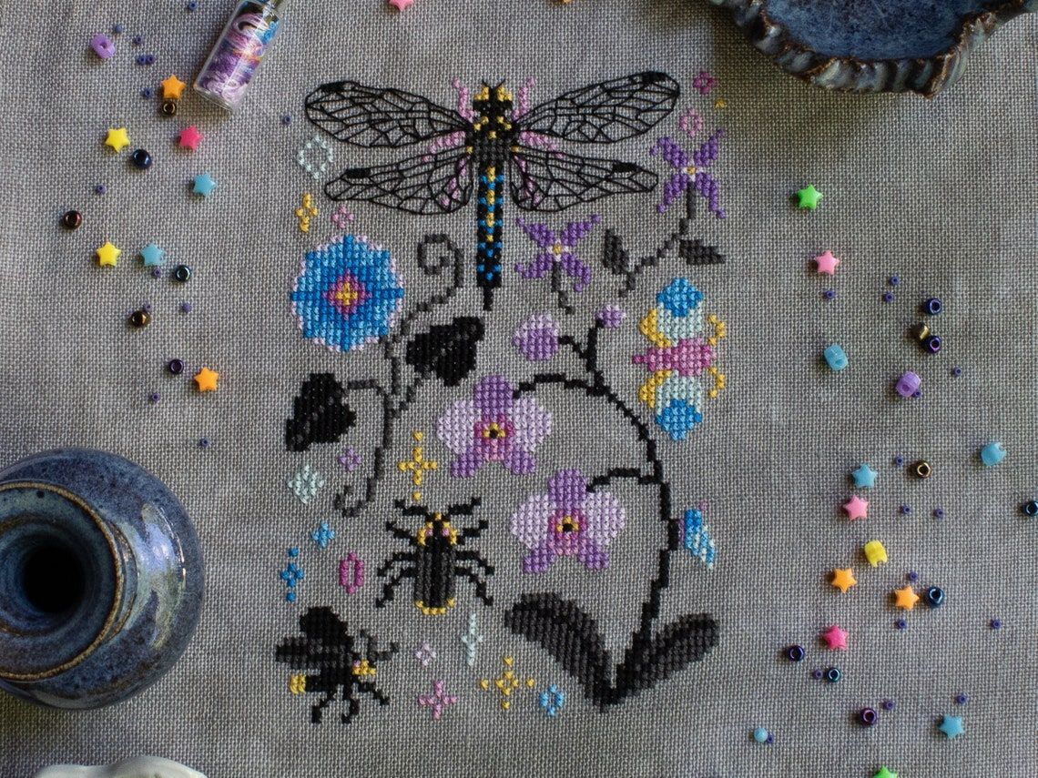Midnight Nature Walk by Sprouting Lupine 2024 Printed counted cross-stitch pattern