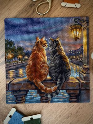 Purr-fect Date by World of Cross Stitch (Mir Vyshivki), designer Natalia Yurkevich Counted cross-stitch kit