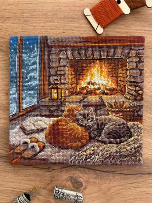 Purr-fect Warmth by World of Cross Stitch (Mir Vyshivki), designer Natalia Yurkevich Counted cross stitch kit