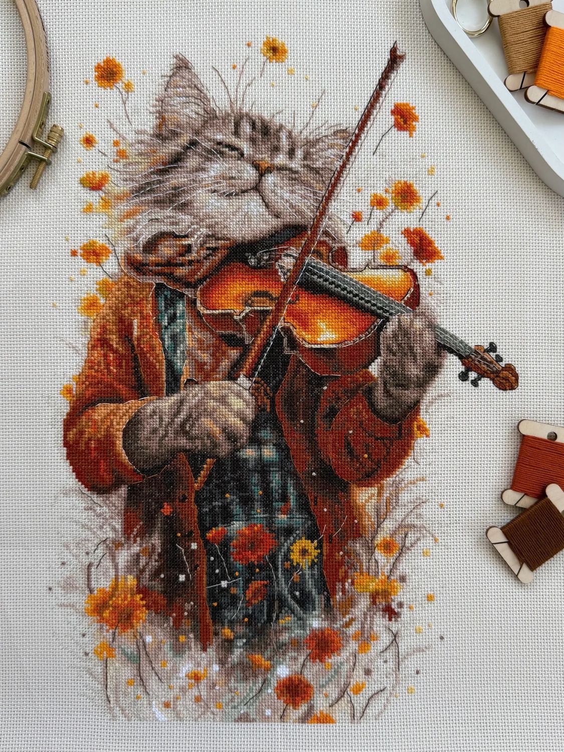 Music of Flowers by World of Cross Stitch (Mir Vyshivki), designer Inna Baidenko, counted cross-stitch kit