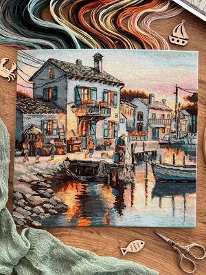 Fishing Village by World of Cross Stitch (Mir Vyshivki) Counted cross stitch kit