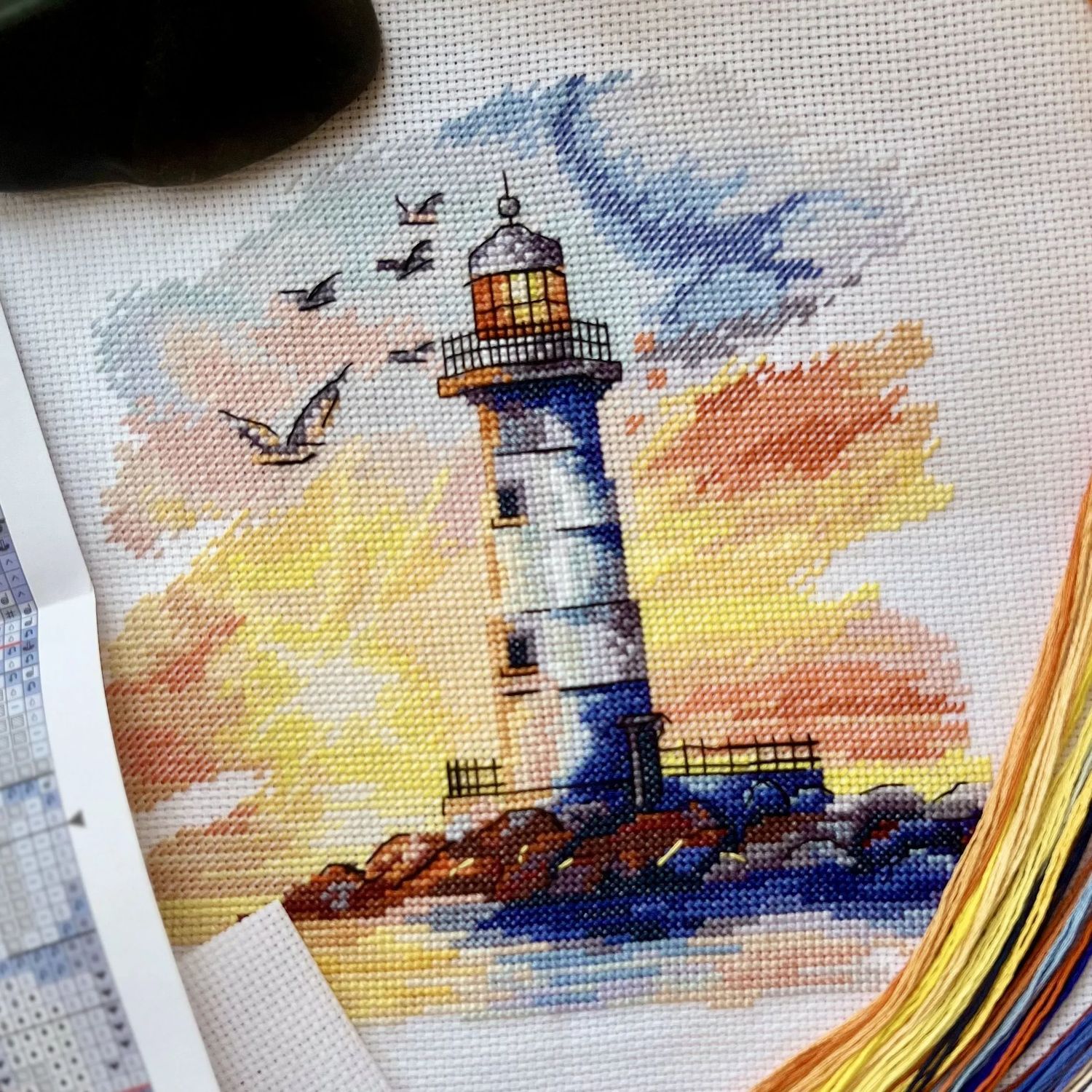 Lighthouse at Sunset by World of Cross Stitch (Mir Vyshivki) Counted cross stitch kit