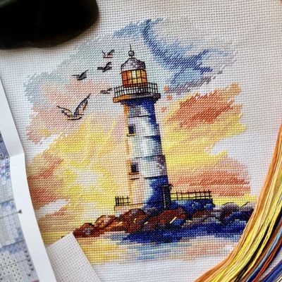 Lighthouse at Sunset by World of Cross Stitch (Mir Vyshivki) Counted cross stitch kit