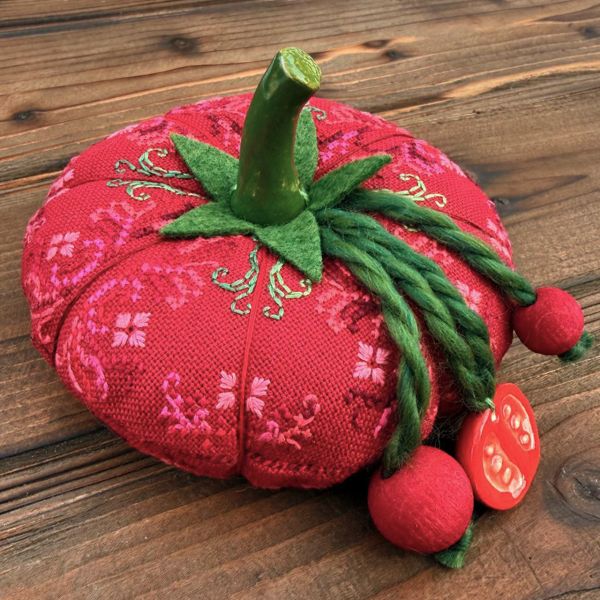 Tomato "Heart of Summer" by Tela Artis Biscornu &amp; Pinkeeps series Cross and decorative stitches embroidery kit