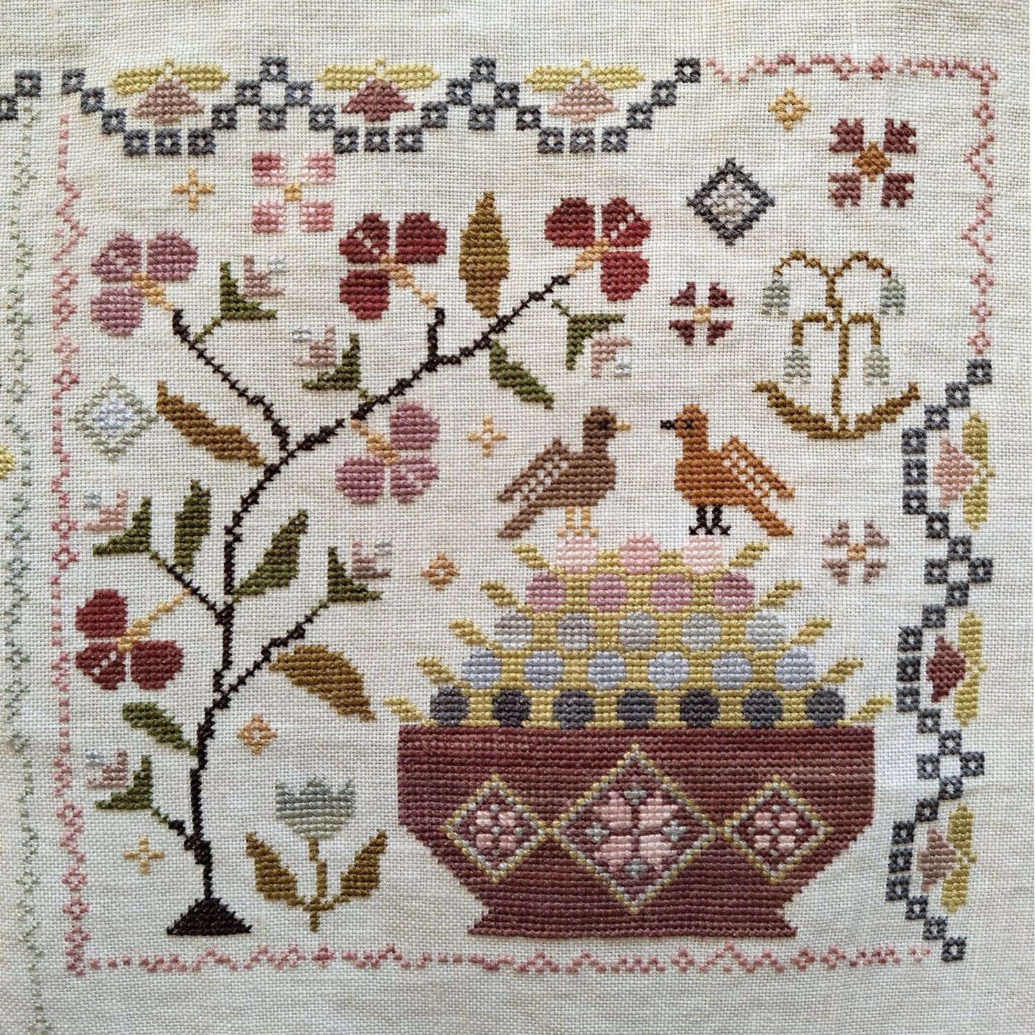 Gathering Berries by Blueberry Ridge Designs 2025 Blueberry Ridge Gardens series Part 3 of 6 Counted cross-stitch pattern