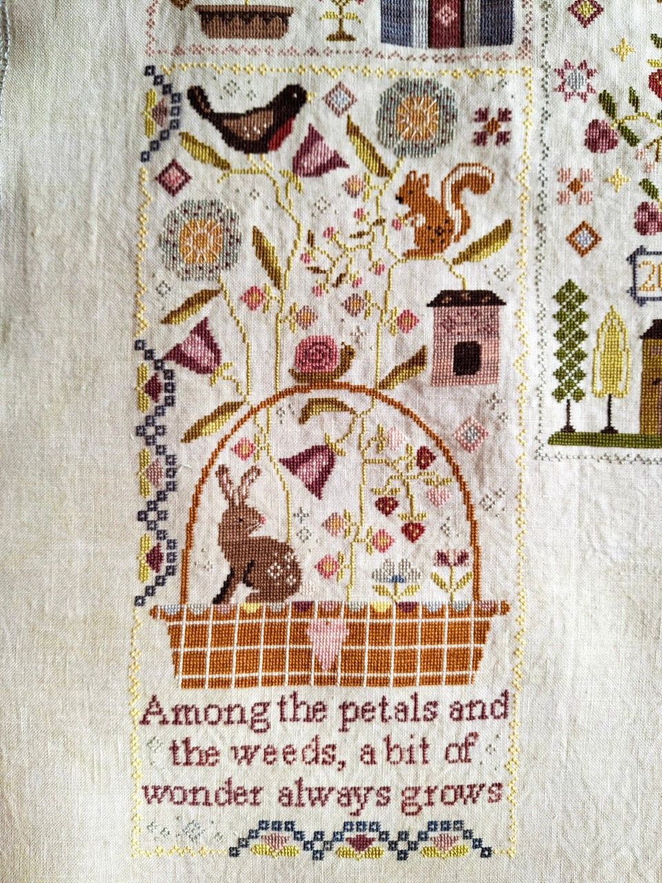 Among the Petals by Blueberry Ridge Designs 2024 Blueberry Ridge Gardens series Part 4 of 6 Counted cross-stitch pattern