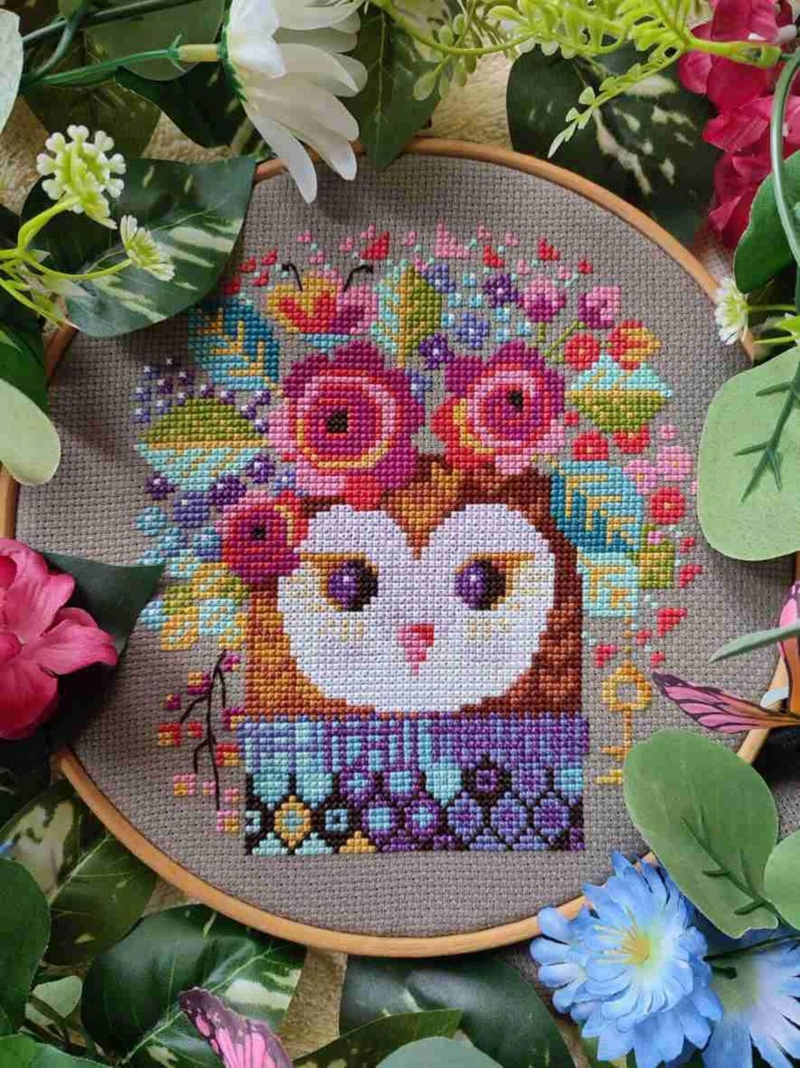 Hoot Vibes Only Part One by Barbara Ana Designs Exclusive Needlework Marketplace 2026 Counted Cross Stitch Pattern