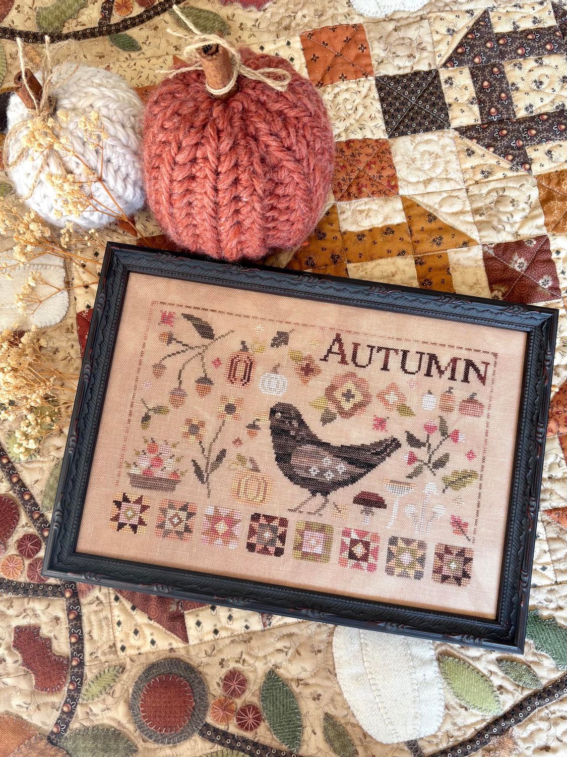 Autumn Blackbird by Blueberry Ridge Designs Exclusive Needlework Marketplace 2026 Counted cross-stitch pattern