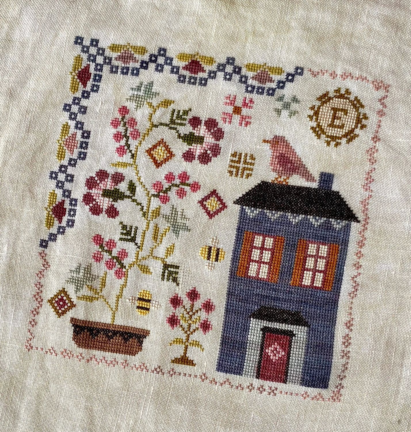 Bramble Cottage by Blueberry Ridge Designs 2024 Blueberry Ridge Gardens series Part 1 of 6 Counted cross-stitch pattern