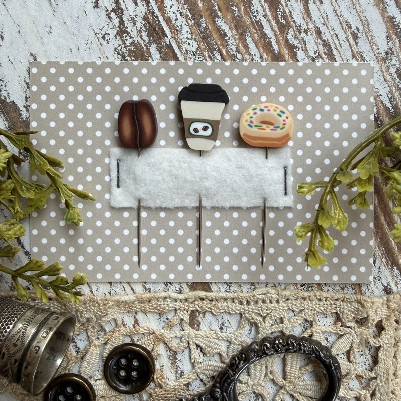 Coffee Pin Set by PuntiniPuntini Exclusive Needlework Marketplace 2026