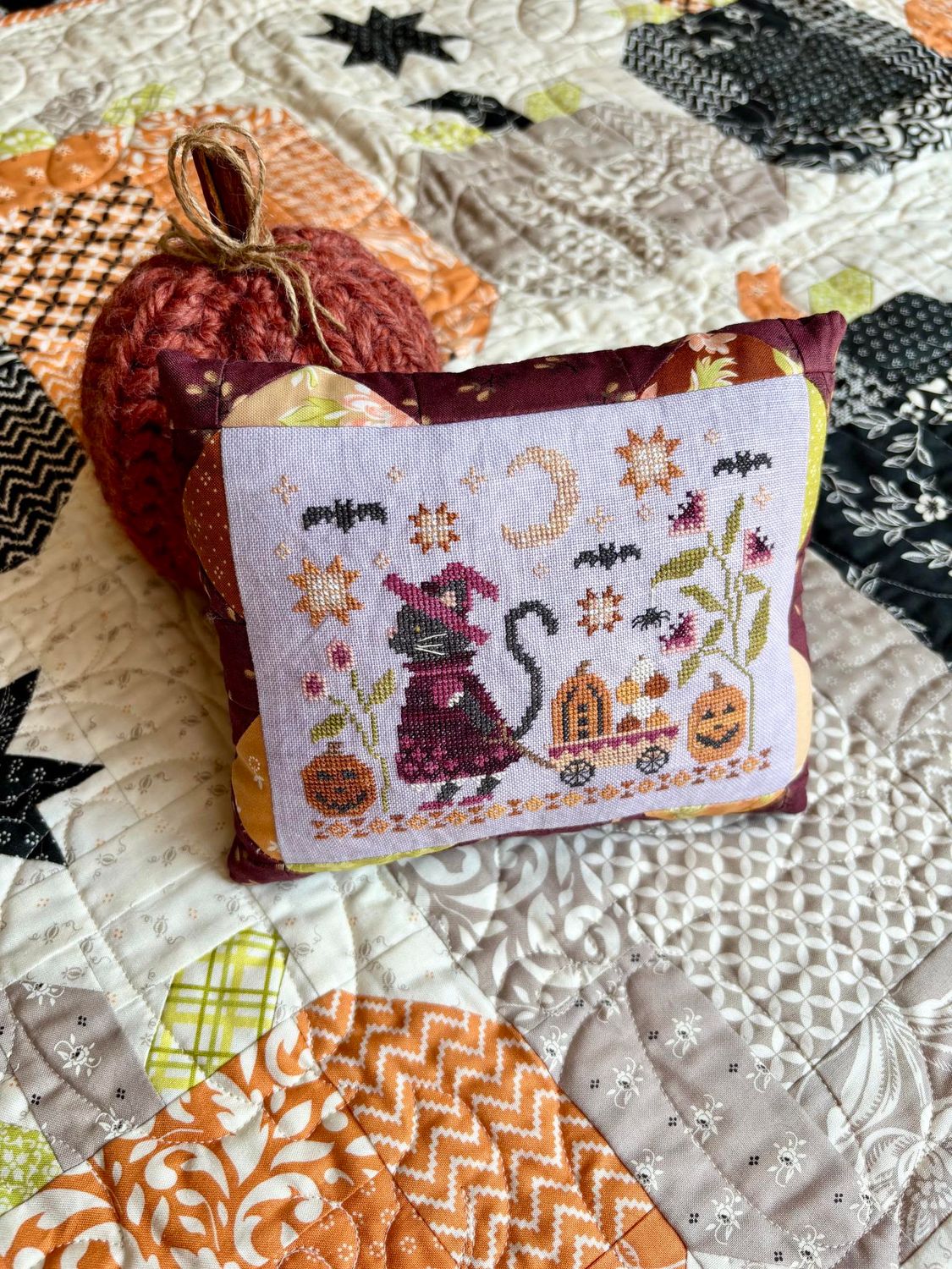 The Postcat's Halloween Delivery by Blueberry Ridge Designs Exclusive Needlework Marketplace 2026 Counted cross-stitch pattern