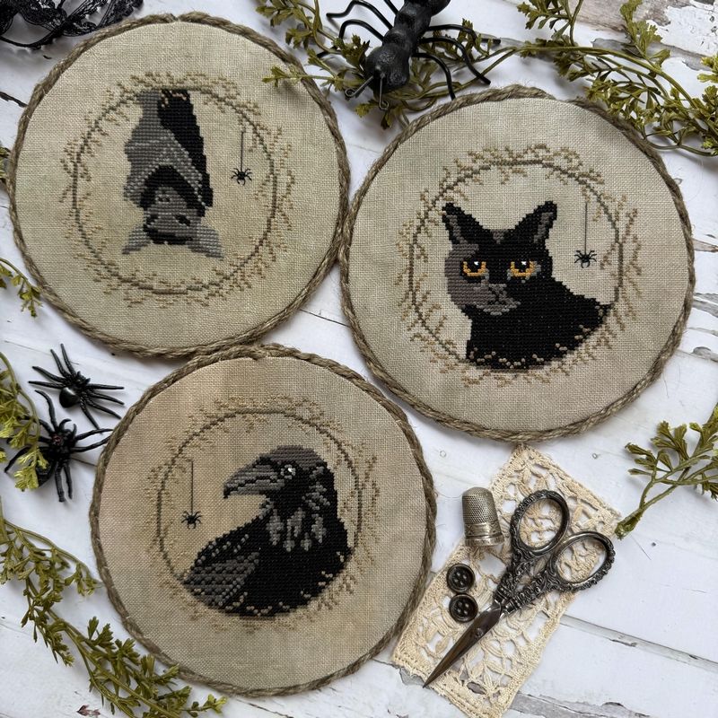 Halloween Animals Trio by PuntiniPuntini Exclusive Needlework Marketplace 2026 Counted cross-stitch pattern