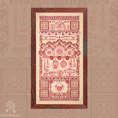 Kitchen Corner by Owl Forest Embroidery 2022 Printed counted cross-stitch pattern