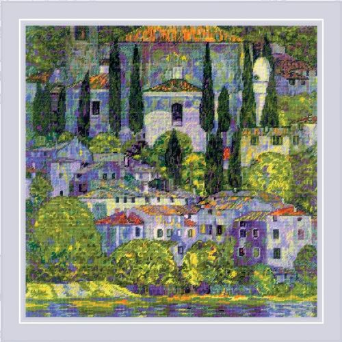 Landscape with Cypresses after G. Klimt’s painting by Riolis 2025 Museum Collection Counted cross-stitch kit