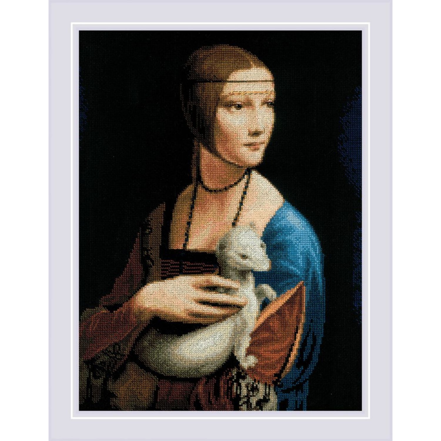 Lady with an Ermine after L. da Vinci painting by Riolis 2023 Museum Collection Counted cross-stitch kit