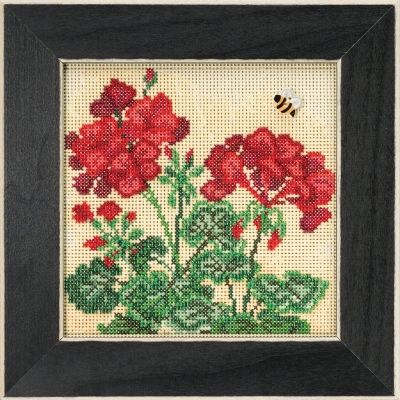 Geranium by Mill Hill 2018 Spring Series Buttons and Beads Collection Beaded cross-stitch kit
