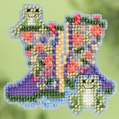Garden Boots by Mill Hill 2015 Spring Bouquet Collection Seasonal Ornament Beading embroidery kit with magnet