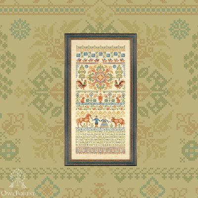 Russian Folk Wisdom by Owl Forest Embroidery 2025 Printed cross stitch pattern, Set of Hand-Dyed Threads DMC 36 ct. with 2 strands