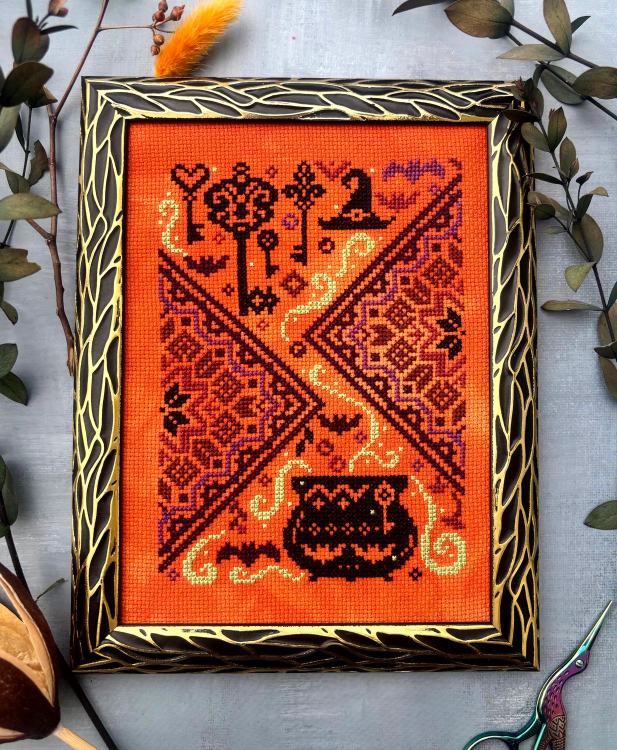 The Cauldron and  The Key by Quaternion Creations Exclusive Needlework Marketplace 2026 Counted cross-stitch pattern