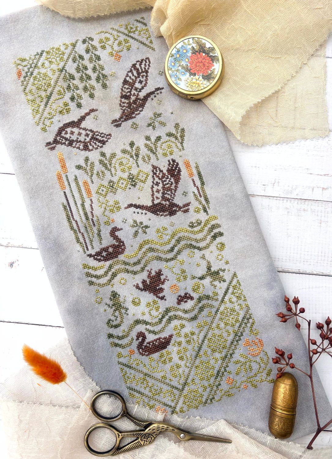 Wild Goose Chase by Quaternion Creations Exclusive Needlework Marketplace 2026 Counted cross-stitch pattern