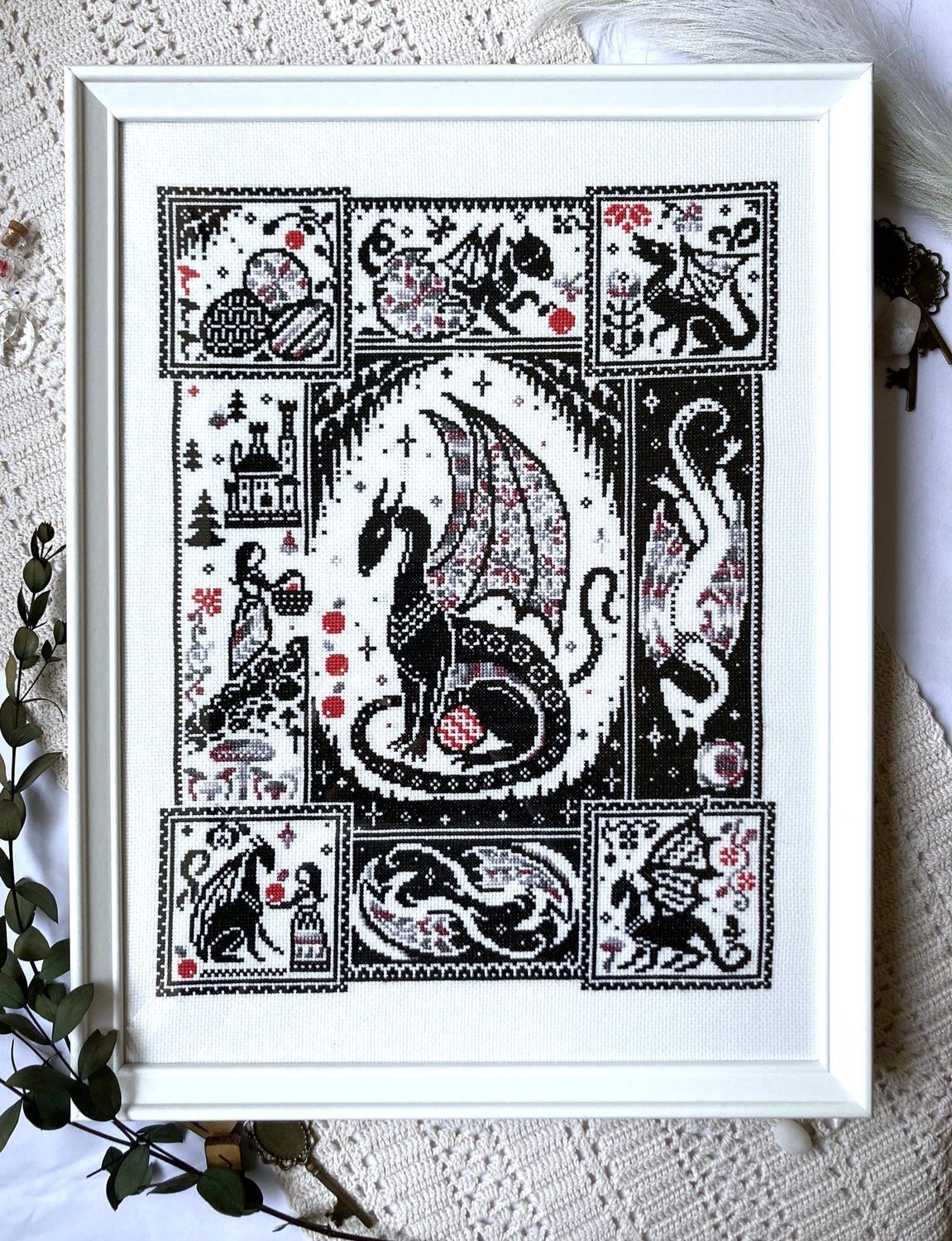 Of Dragons and Apples by Quaternion Creations 2023 Counted cross-stitch pattern
