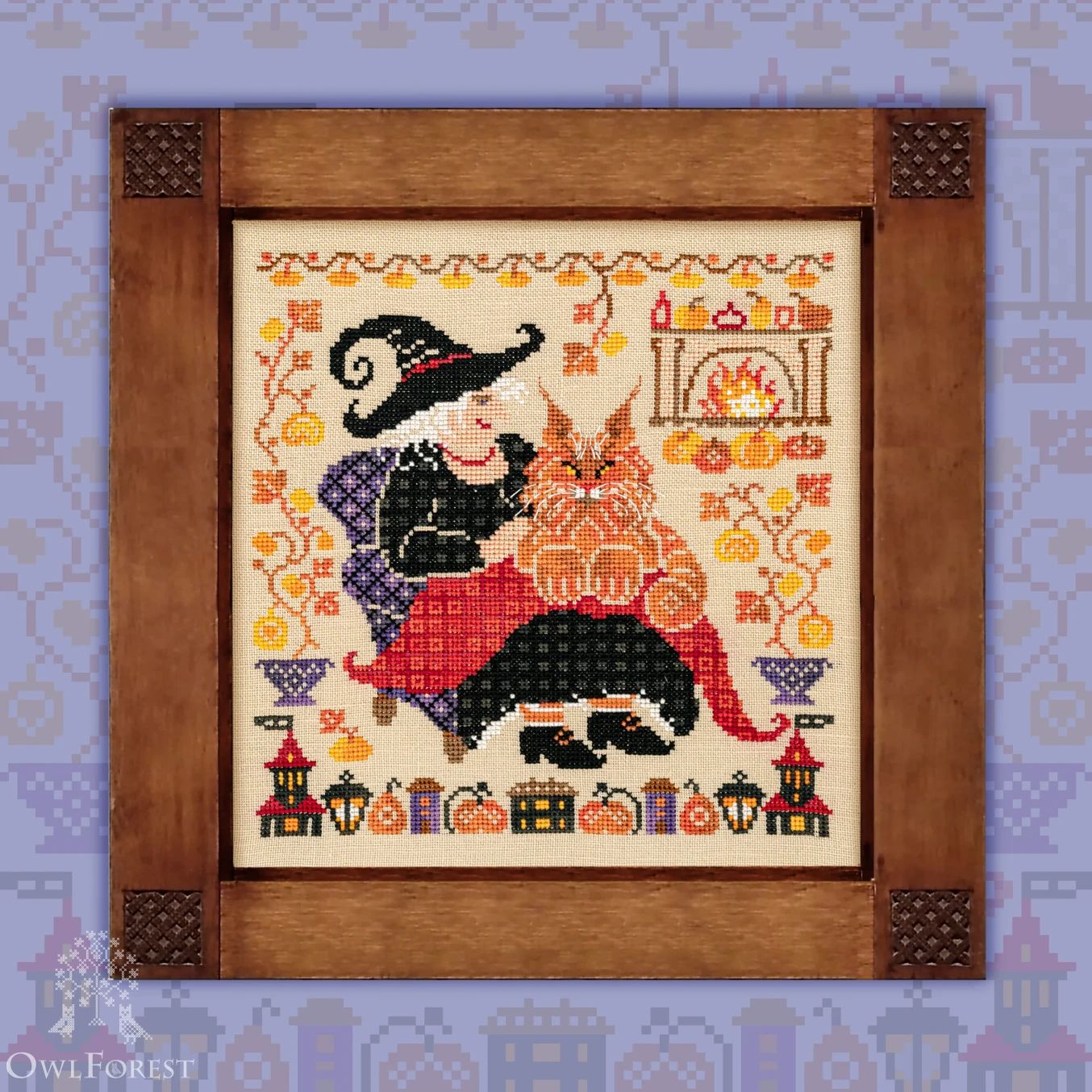 My Sweetie Pie by Owl Forest Embroidery 2026 Printed counted cross stitch pattern, Set of Hand-Dyed Threads (DMC) 32 ct. with 2 strands