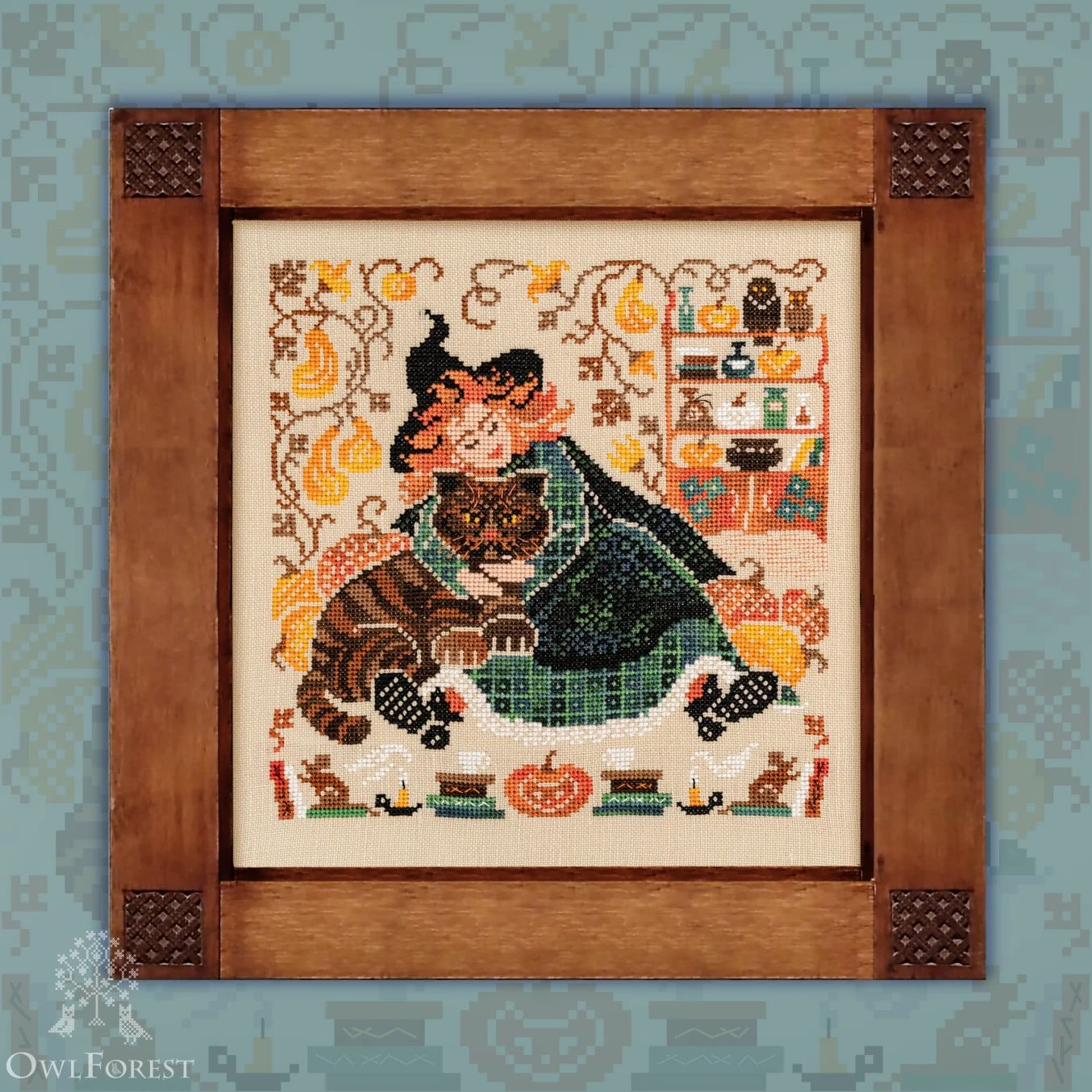 My Ginger Snap by Owl Forest Embroidery 2026 Printed counted cross-stitch pattern, Set of Hand-Dyed Threads (DMC) 32 ct. with 2 strands