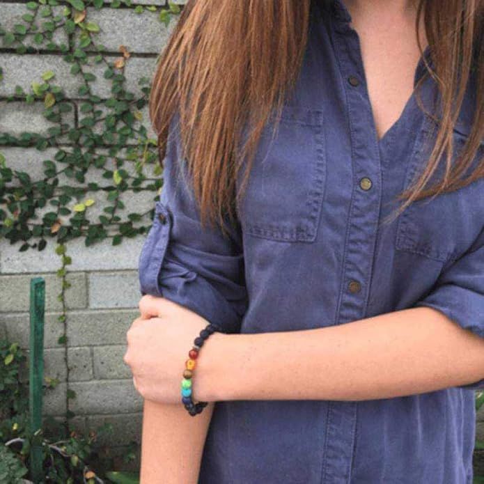 Chakra Lava Stone Crystal Diffuser Bracelet