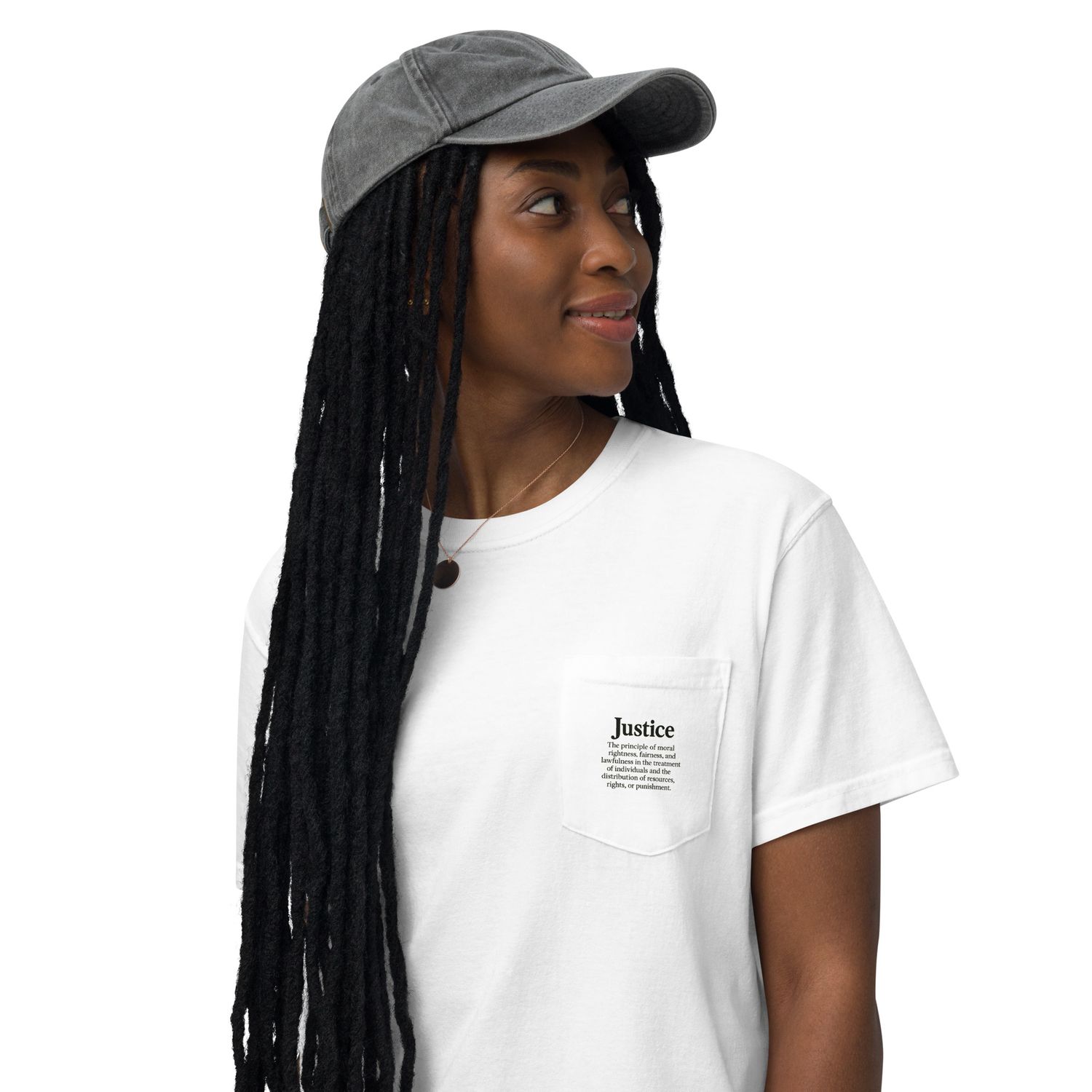 Justice|Unisex garment-dyed pocket t-shirt