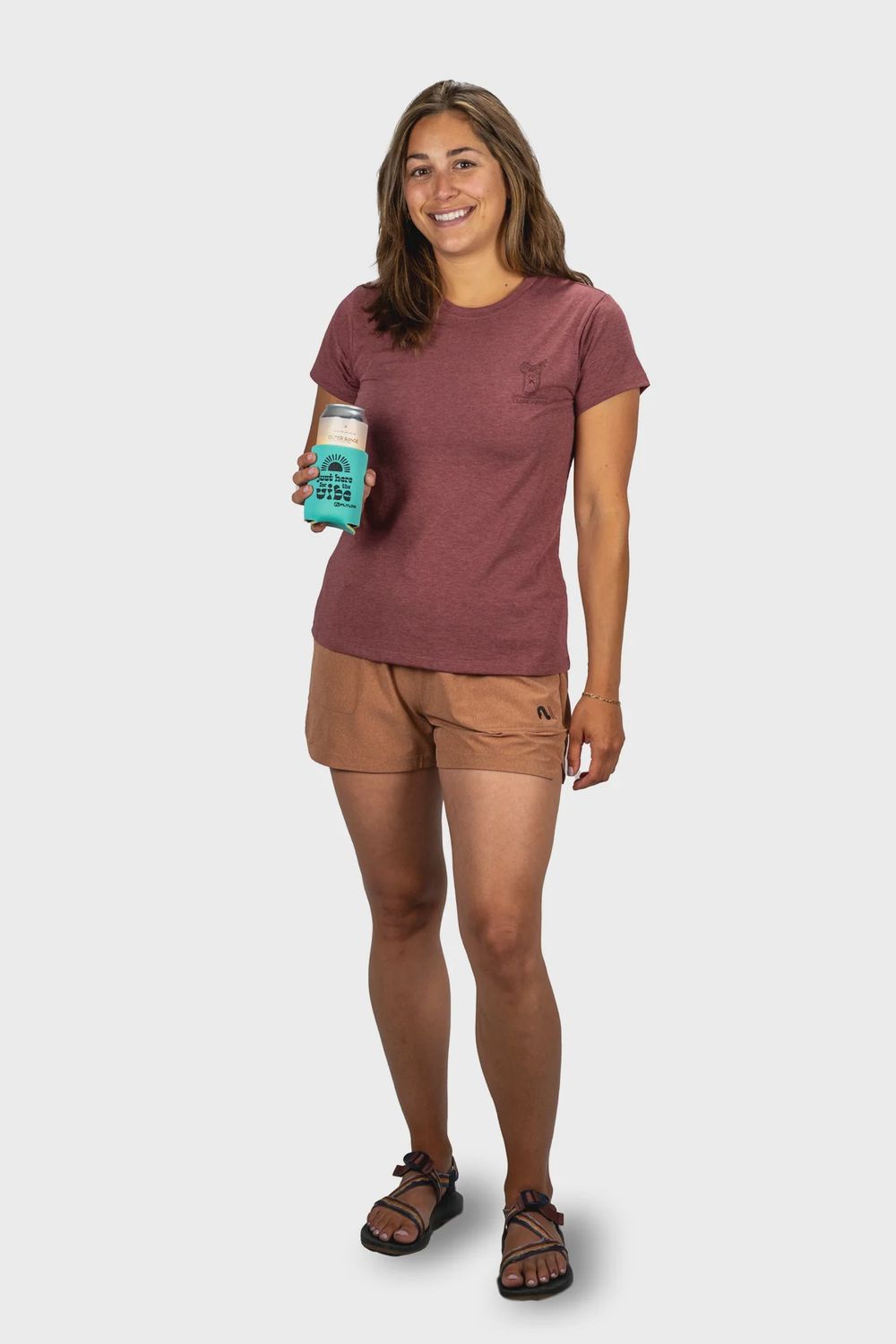 25 W DRINKS TEE, Color: GARNET, Size: S