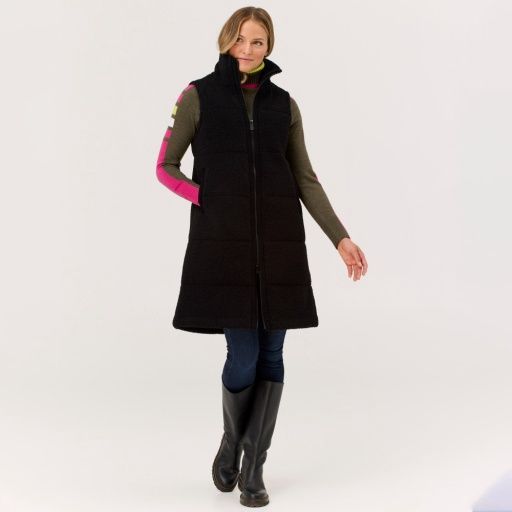 Kira Fleece Vest Long, Colour: 001, Size: M