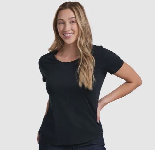 24 ARABELLA SCOOP SS, Color: BK, Size: XL