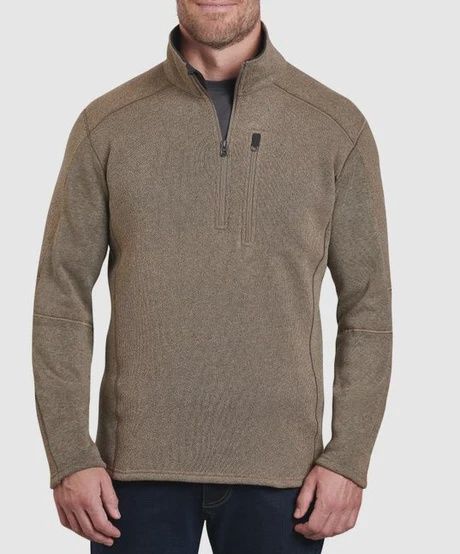 25 INTERCEPTR 1/4 ZIP, Color: OAT, Size: XXL