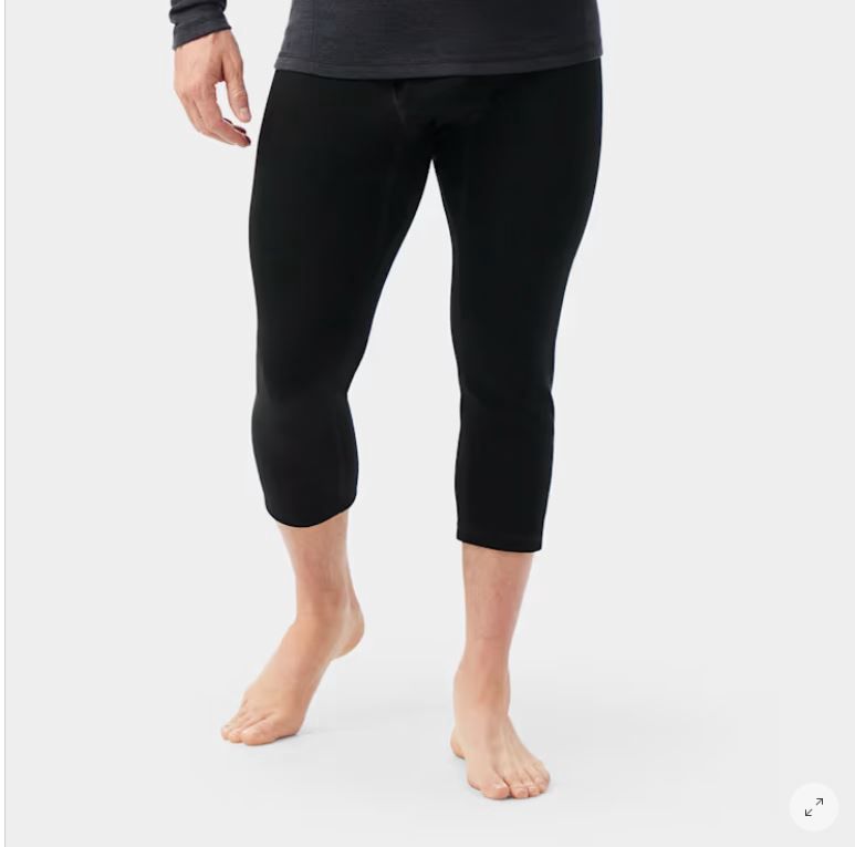 M Classic Thermal Merino Base Layer 3/4 Bottom, Color: BLACK, Size: S
