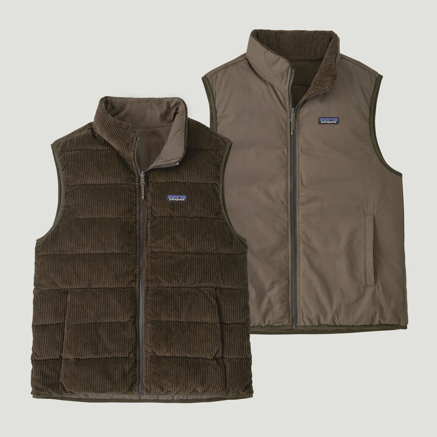 Reversible Cotton Down Vest, Color: MRLB, Size: M