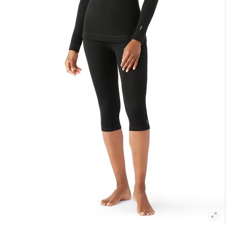 W Classic Thermal Merino Base Layer 3/4 Bottom, Color: BLACK, Size: XS
