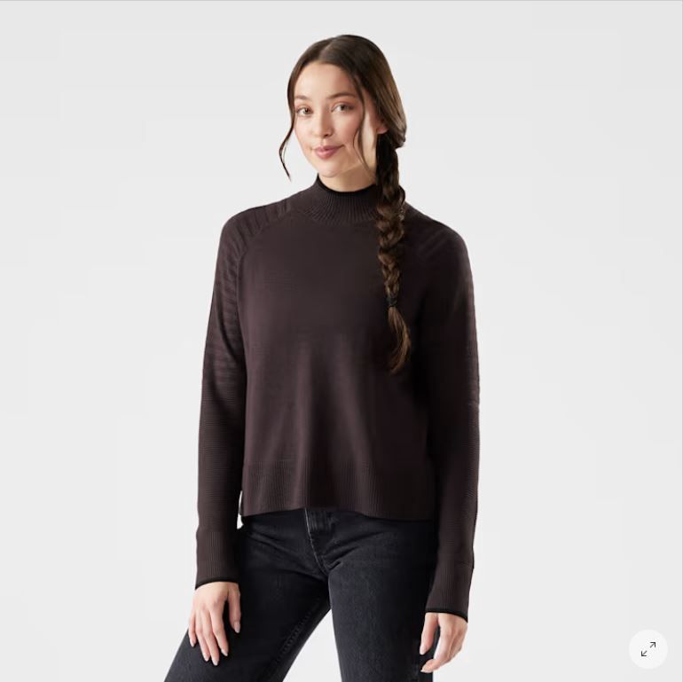 W Edgewood Mock Neck Sweater, Color: MINK HEATHER, Size: S