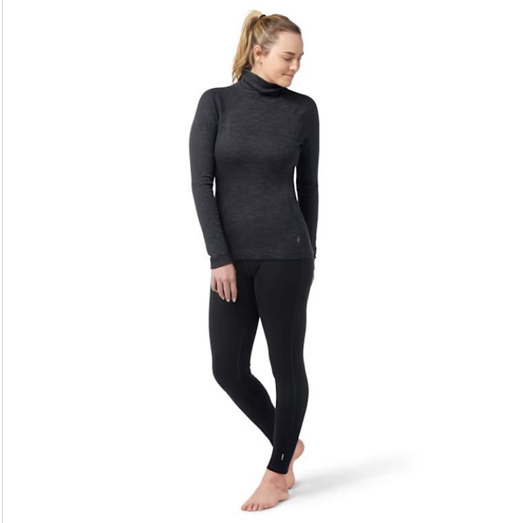 W Thermal Merino Rib Turtleneck, Color: CHARCOAL HEATHER, Size: S