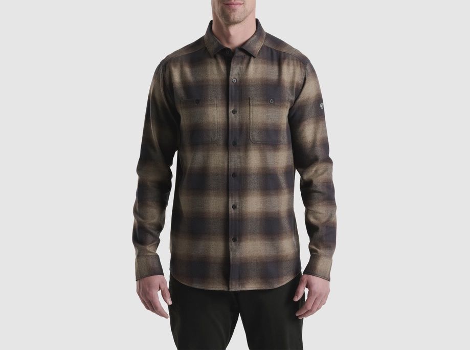 Law Flannel LS, Color: DKRO, Size: S