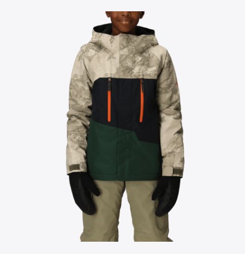 BOYS GEO INSULATED JACKET, Color: LIMESTONE, Size: M