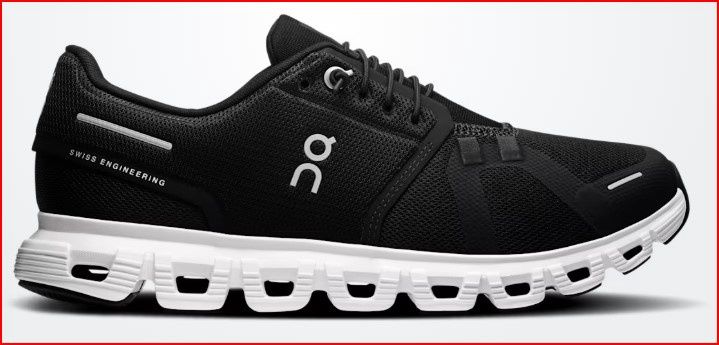 CLOUD 6 WIDE WOMEN, Color: BLACK / WHITE, Size: 6.5